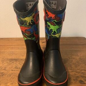 Bogs Kids Colorful Dinosaur Rain Boots - Black and Multicolor
